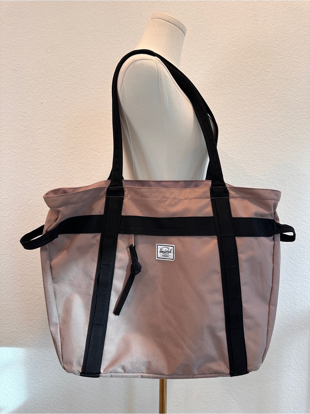 Herschel Supply Co. Large Zip Tote Bag Dusty Pink Travel Work Gym Carryall
